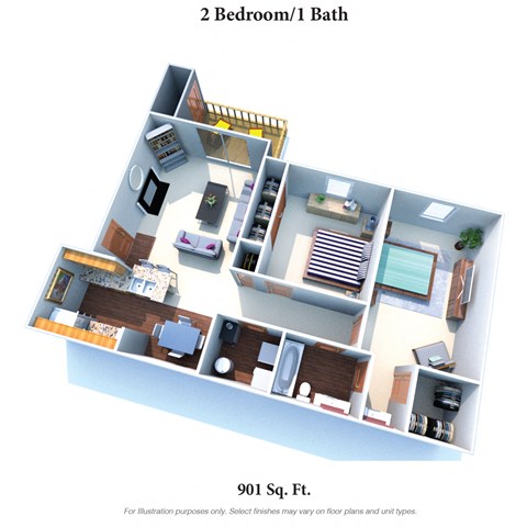 2 bed 2 bath floor plan G at Deercross Apartments, Cincinnati, Ohio